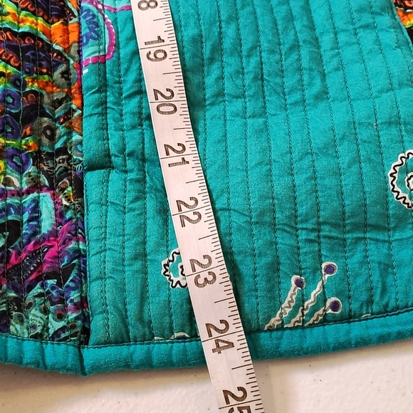 Anu Quilted Blazer Jacket Floral Womens size Medium Art to Wear 100% Cotton - Picture 11 of 11